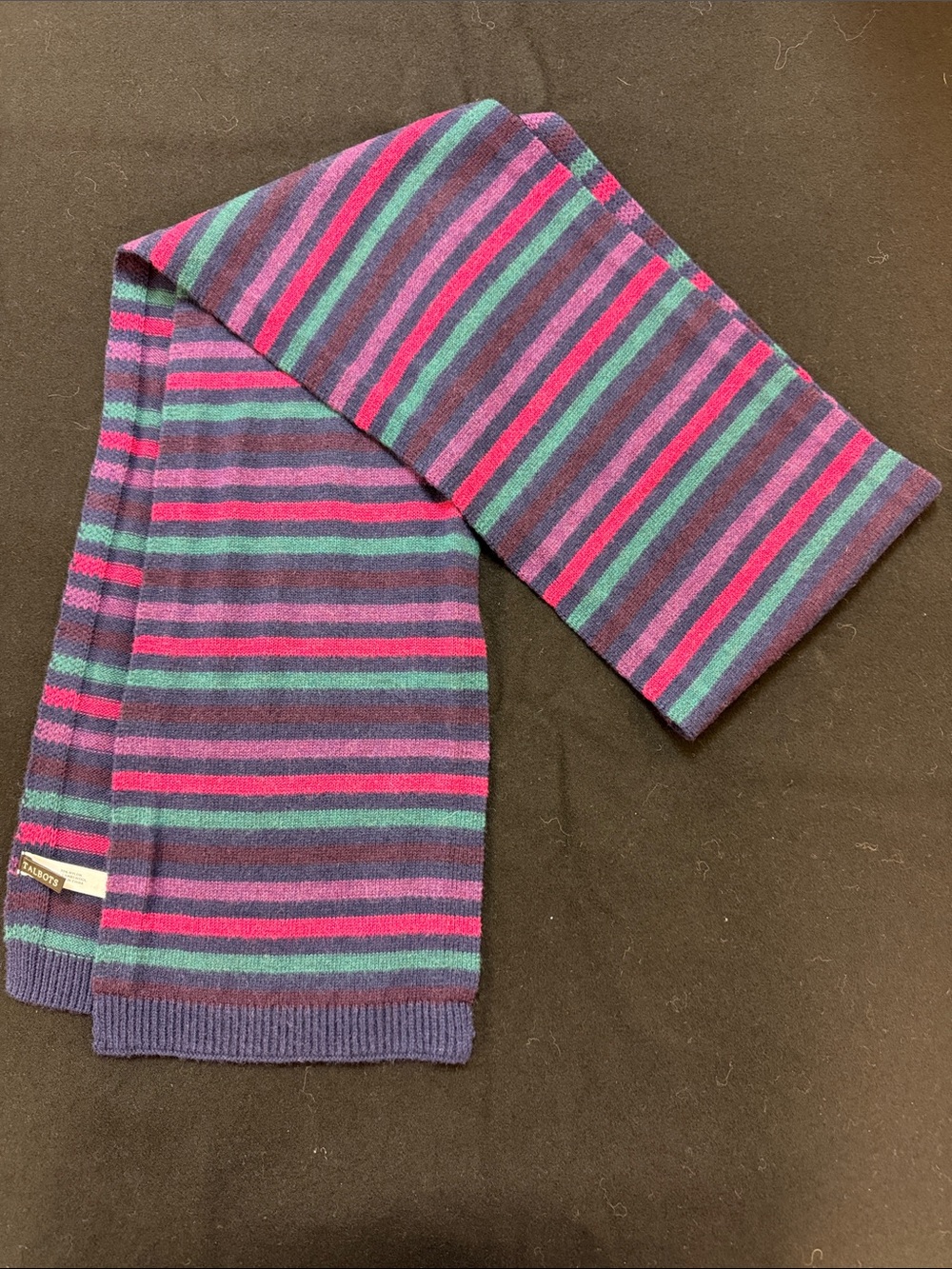 Talbots Striped Lambswool Scarf - Purple, Pink, Teal